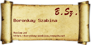 Boronkay Szabina névjegykártya