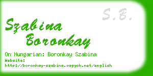szabina boronkay business card